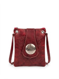 Handcrafted Moroccan Leather Crossbody Bag – Vintage Red Artisan Purse