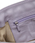 Handmade Studded Lilac Leather Shoulder Bag