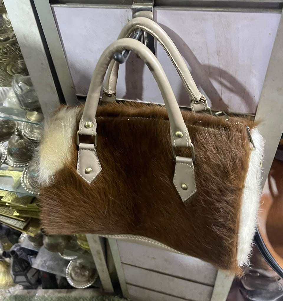 Handcrafted Cowhide Leather Barrel Bag – Moroccan Heritage
