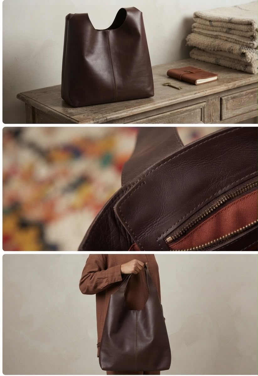 Handcrafted Genuine Leather Tote Bag for Women