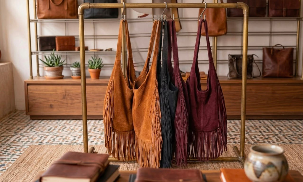 Handcrafted Genuine Leather Boho Shoulder Bag | Authentic Moroccan Craftsmanship