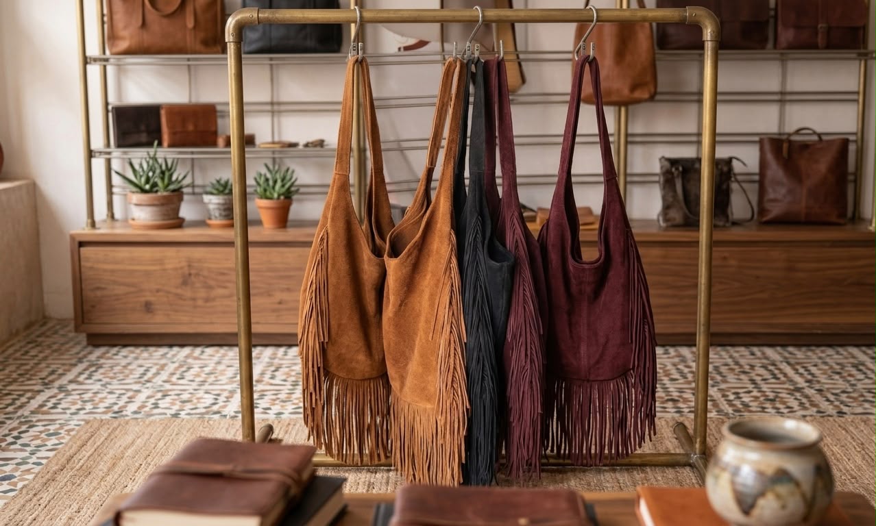 Handcrafted Genuine Leather Boho Shoulder Bag | Authentic Moroccan Craftsmanship