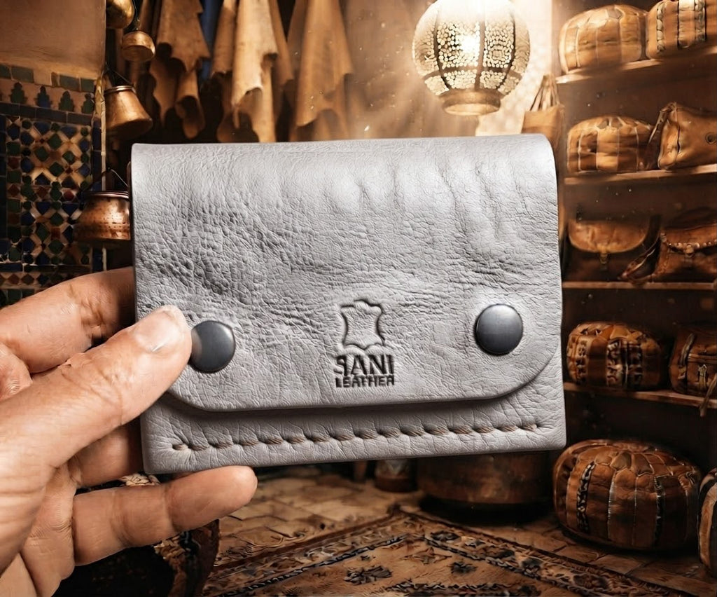 Handmade Moroccan Leather Wallet – Sani Leather (Minimalist Snap Closure)