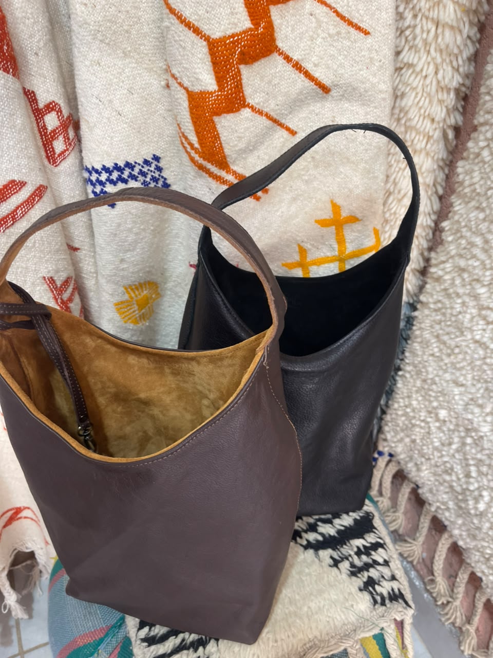 Sani Leather Reversible Bucket Bag - Two Looks, One Bag
