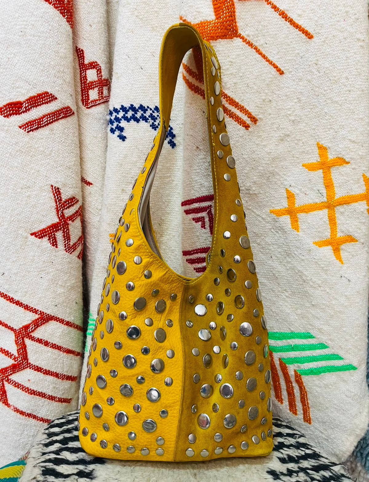 Handmade Studded Leather Hobo Bag | Sani Leather