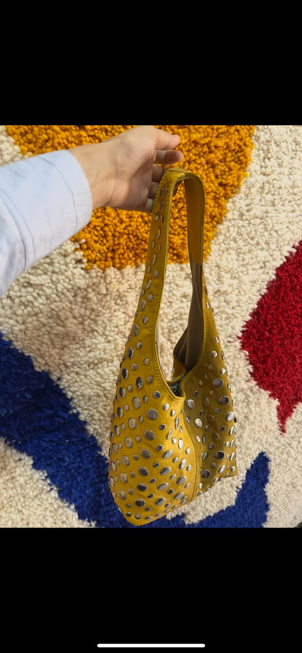 Handmade Studded Leather Hobo Bag | Sani Leather
