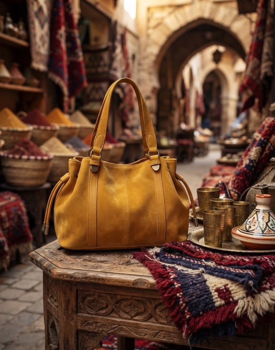 The Voyager Suede Bag - Handcrafted Moroccan Masterpiece