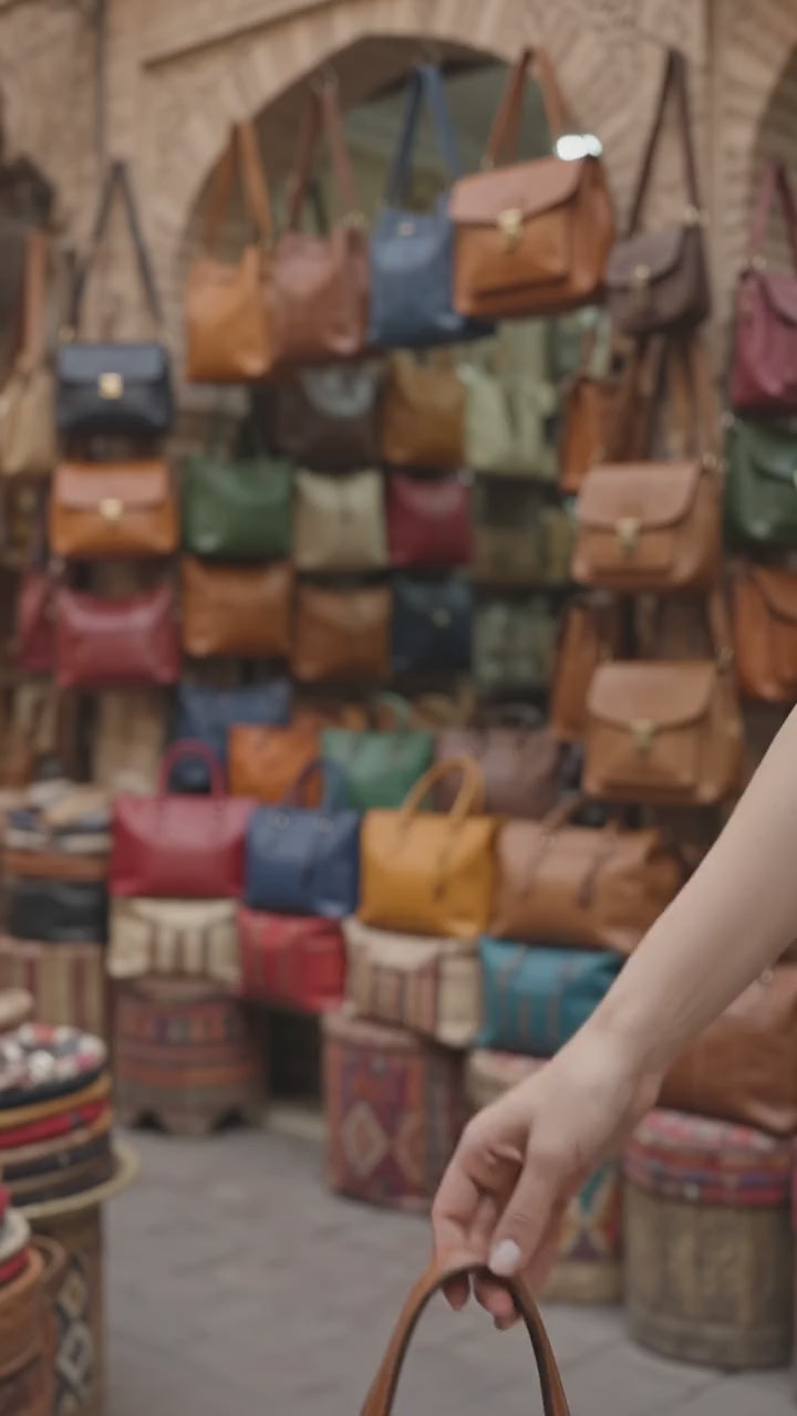 Handmade Moroccan Leather Bucket Bag | Artisan Crafted Tote